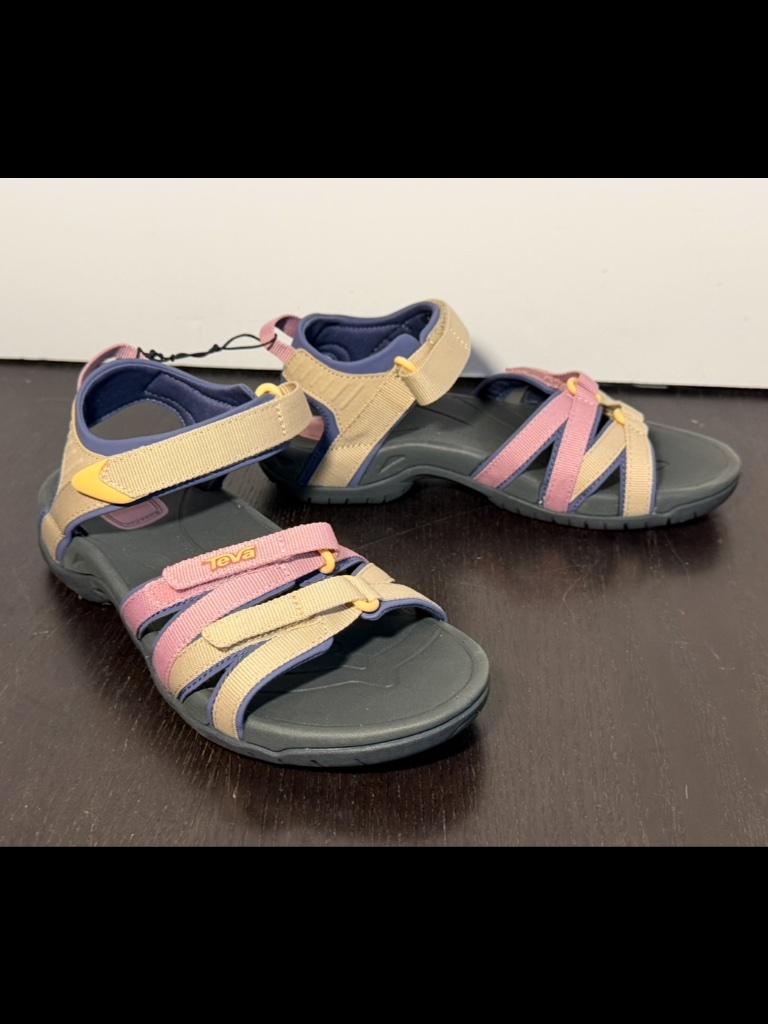 Nwot Teva Tirra Outdoor Sandals Root Light Multi Tan/Pink Womans 6m